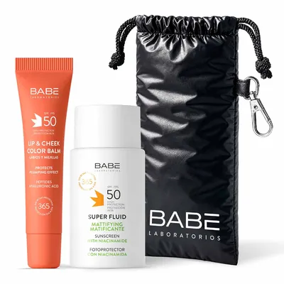 Набір Babe Laboratorios Cонцезахисний з бальзамом-тінтом для губ та щік Nude