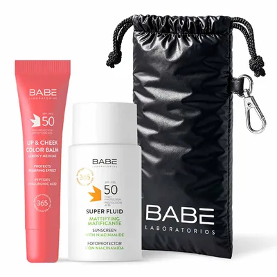 Набір Babe Laboratorios Cонцезахисний з бальзамом-тінтом для губ та щік Pink