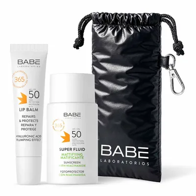 Набір Babe Laboratorios Cонцезахисний флюїд SPF50 + бальзам для губ SPF50