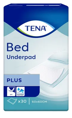 Пелюшки Tena Bed Underpad Plus одноразові поглинаючі 60 x 60 см, 30 шт