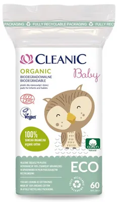 Ватні диски Cleanic Baby Eco дитячі, 60 шт
