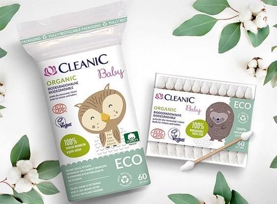 Ватні диски Cleanic Baby Eco дитячі, 60 шт