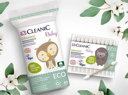 Ватні диски Cleanic Baby Eco дитячі, 60 шт