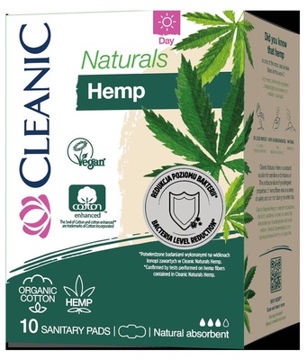 Прокладки гигиенические Cleanic дневные Naturals Hemp, 10 шт