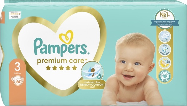 Подгузники детские Pampers Premium Care размер 3, 6-10 кг, 60 шт