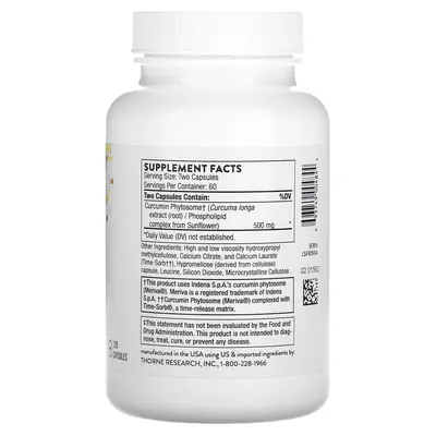 Фітосоми Куркуміну Thorne Research Curcumin Phytosome 500 мг, 120 капсул