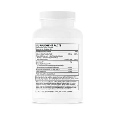 Поддержка сердечно-сосудистой системы Thorne Research L-Arginine Plus (Perfusia Plus), 180 капсул