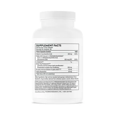 Підтримка серцево-судинної системи Thorne Research L-Arginine Plus (Perfusia Plus), 180 капсул