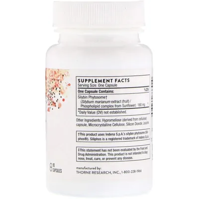 Розторопша Thorne Research Siliphos, 90 капсул
