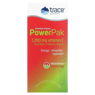 Электролиты Trace Minerals Electrolyte Stamina Power Pak со вкусом арбуза, 30 пакетов