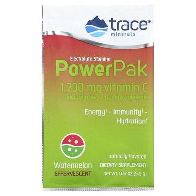 Электролиты Trace Minerals Electrolyte Stamina Power Pak со вкусом арбуза, 30 пакетов