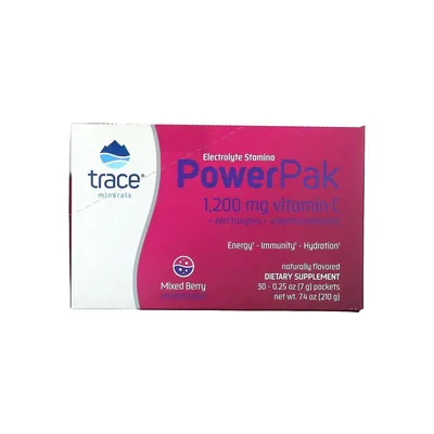 Електроліти Trace Minerals Electrolyte Stamina Power Pak зі смаком ягід, 30 пакетів