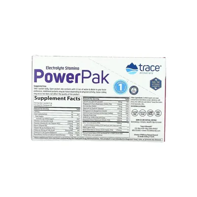 Електроліти Trace Minerals Electrolyte Stamina Power Pak зі смаком ягід, 30 пакетів