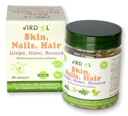 Кожа, Ногти, Волосы Virdol Skin, Nails & Hair капсулы 550 мг №90