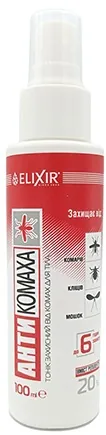 Тонік для тіла Elixir Антикомаха захисний від комах, 100 мл