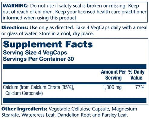 Кальцію Цитрат Solaray Calcium Citrate 1000 мг, 120 капсул