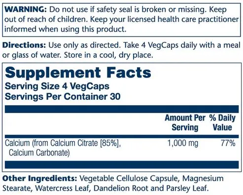 Кальцію Цитрат Solaray Calcium Citrate 1000 мг, 120 капсул