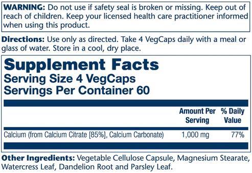 Кальцію Цитрат Solaray Calcium Citrate 1000 мг, 240 капсул