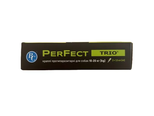 Краплі від бліх та кліщів Perfect Trio для собак 10-20 кг, 3 піпетки по 1,6 мл