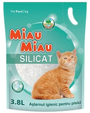 Наповнювач для котячого туалету Miau Miau силікагелевий, 3,8 л (1,5 кг)