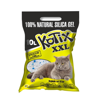Наполнитель для кошачьего туалета Kotix XXL силикагелевый поглощающий, 10 л (4,5 кг)