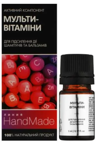 Активний компонент Pharma Group Laboratories Лінія Handmade, Мультивітаміни для посилення дії шампунів та бальзамів, 5 мл