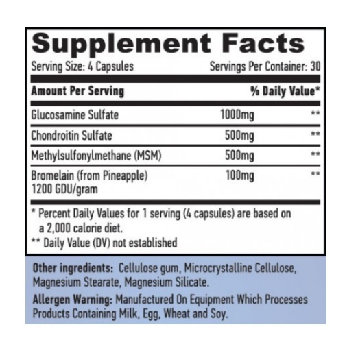 Комплекс глюкозамина, хондроитина и МСМ Haya Labs Glucosamine Complex капсулы №120