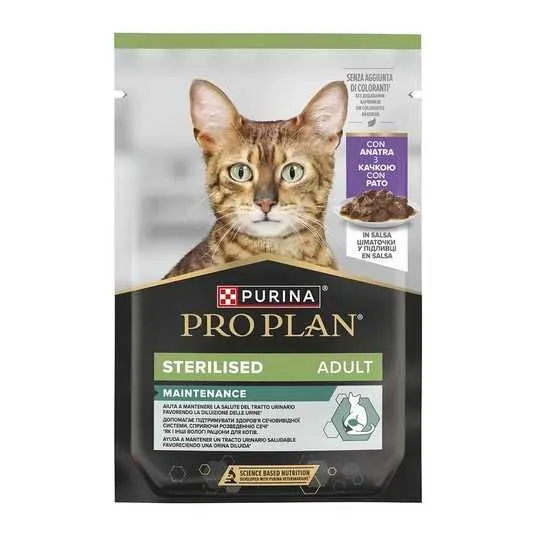 Корм вологий Purina Pro Plan Sterilised для дорослих стерилізованих кішок з качкою, 85 г