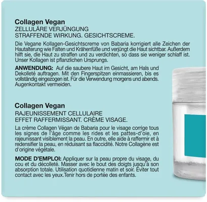 Крем для обличчя Babaria Collagen Vegan з рослинним колагеном омолоджувальний, 50 мл