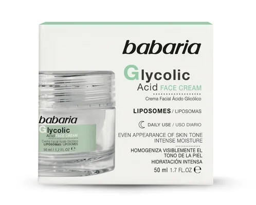 Крем для обличчя Babaria Glycolic Acid з гліколевою кислотою для регенерації шкіри нічний, 50 мл