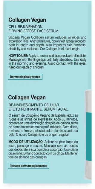 Сироватка для обличчя Babaria Collagen Vegan з рослинним колагеном, 30 мл