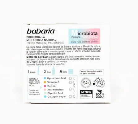 Крем для обличчя Babaria Microbiota Balance для чутливої шкіри, 50 мл