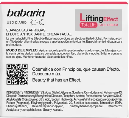 Крем для обличчя Babaria LiftingEffect з ефектом ліфтингу, 50 мл