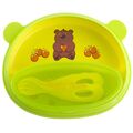Набір для годування Baby Team 6020 (тарілка з кришкою, ложка та виделка)