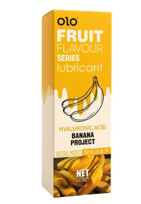Лубрикант оральний OLO Fruit на водній основі з ароматом та смаком банану, 120 мл