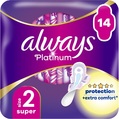 Прокладки гигиенические Always Platinum Super, 4 капель, 2 размер, 14 шт