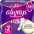 Прокладки гігієнічні Always Platinum Super, 4 крапель, 2 розмір, 14 шт