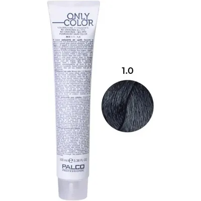 Крем-фарба для волосся Palco Professional Only Color безаміачна № 1.0 чорний, 100 мл