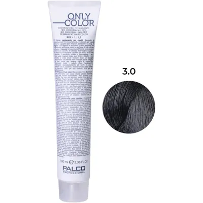 Крем-фарба для волосся Palco Professional Only Color безаміачна № 3.0 темно-коричневий, 100 мл