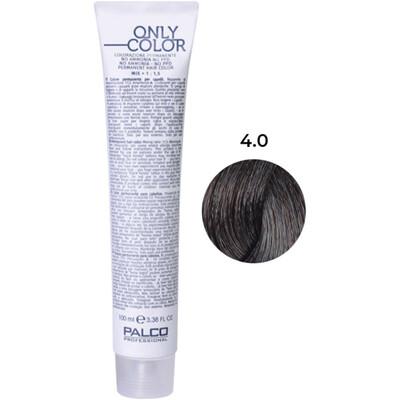 Крем-краска для волос Palco Professional Only Color безаммиачная № 4.0 средне-коричневый, 100 мл