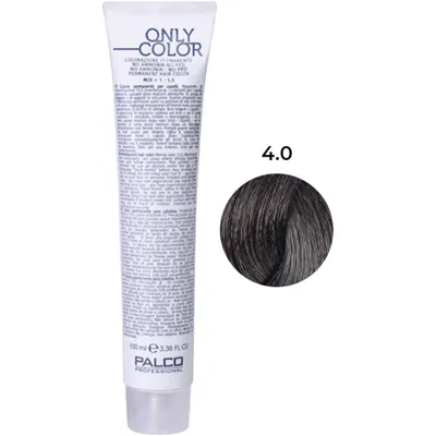Крем-фарба для волосся Palco Professional Only Color безаміачна № 4.0 середньо-коричневий, 100 мл