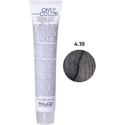 Крем-краска для волос Palco Professional Only Color безаммиачная № 4.18 холодный какао, 100 мл