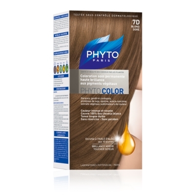 Крем-краска Phyto Phytocolor, тон 7D золотисто-русый, 60 мл + 40 мл
