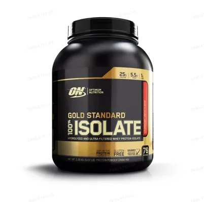 Протеїн сироватковий ізолят Optimum Nutrition Gold Standard 100% Isolate, полуничний крем, 2.280 кг