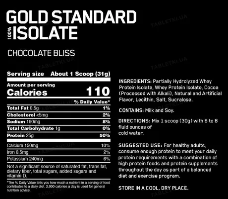 Протеїн сироватковий ізолят Optimum Nutrition Gold Standard 100% Isolate, полуничний крем, 2.280 кг