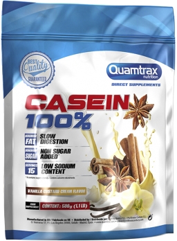 Протеин Quamtrax 100% Casein Ванильный крем, 500 г