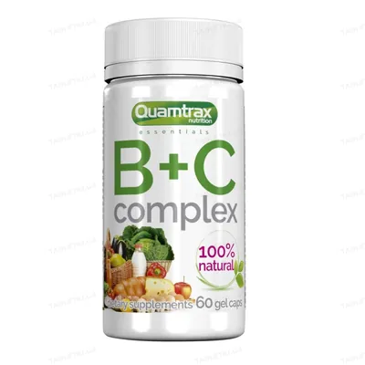 Комплекс вітамінів Quamtrax Nutrition B + C Complex, 60 капсул