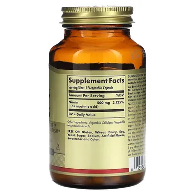 Ніацин Solgar Niacin (Vitamin B3) 500 мг вег. капсули №100