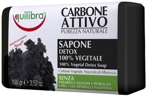 Мыло для тела Equilibra Carbone Attivo Detox с активированным углем, 100 г