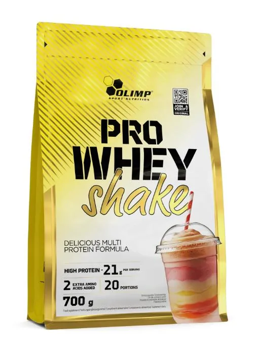 Протеїн сироватковий змішаний Olimp Pro Whey Shake, полуниця, 700 г